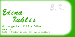 edina kuklis business card